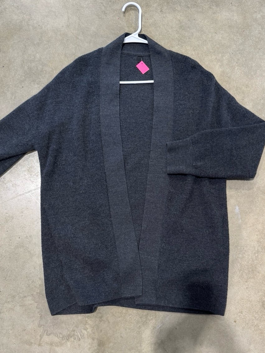 Lululemon Merino Wool-Blend Ribbed Long Wrap Sweater black