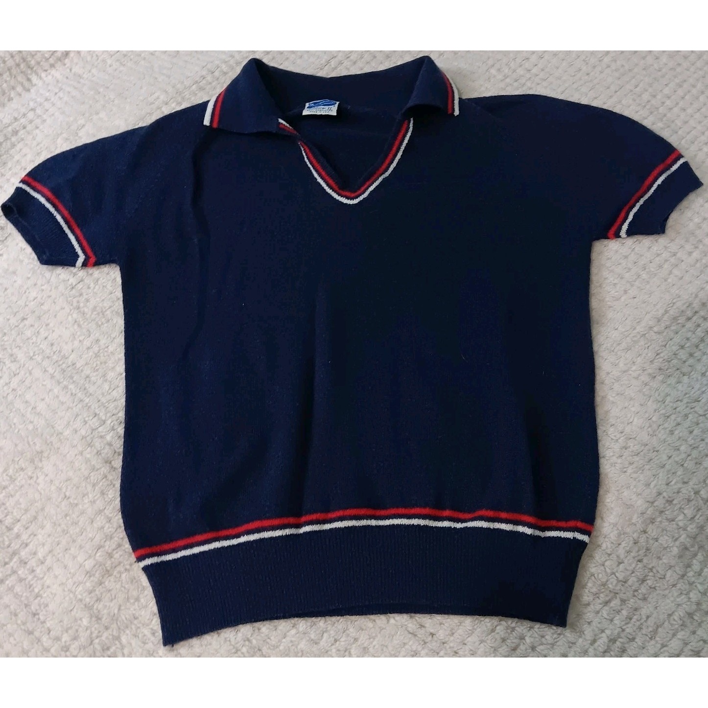 Vintage 70s-80s Designers Originals Dayfarer II Knit Polo Shirt | Retro Preppy