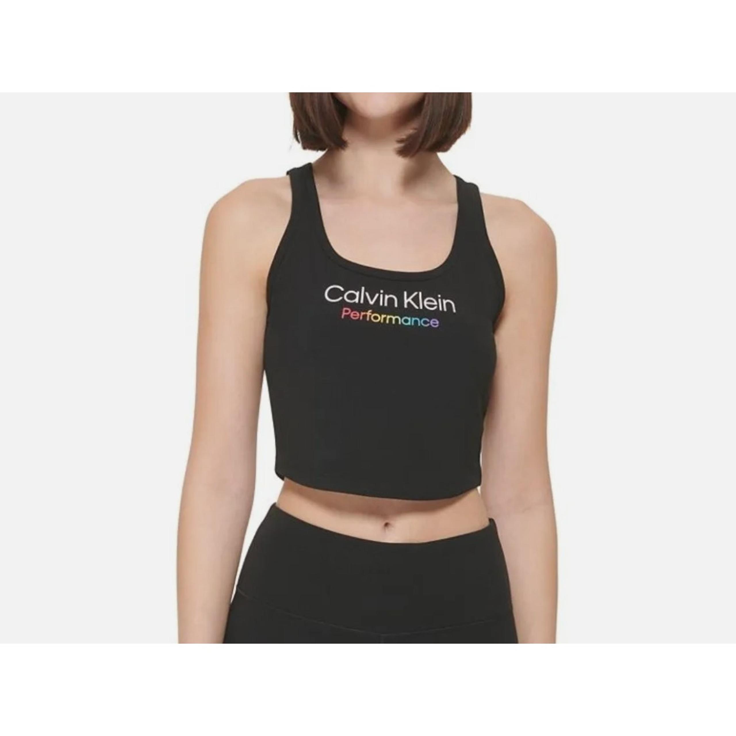 CALVIN KLEIN PERFORMANCE Women's Pride Logo Crop Top Medium NWOT