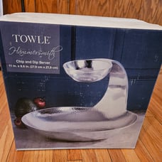 Towle Hammersmith New Gooseneck Chip and Dip Server 11-Inch Bowl