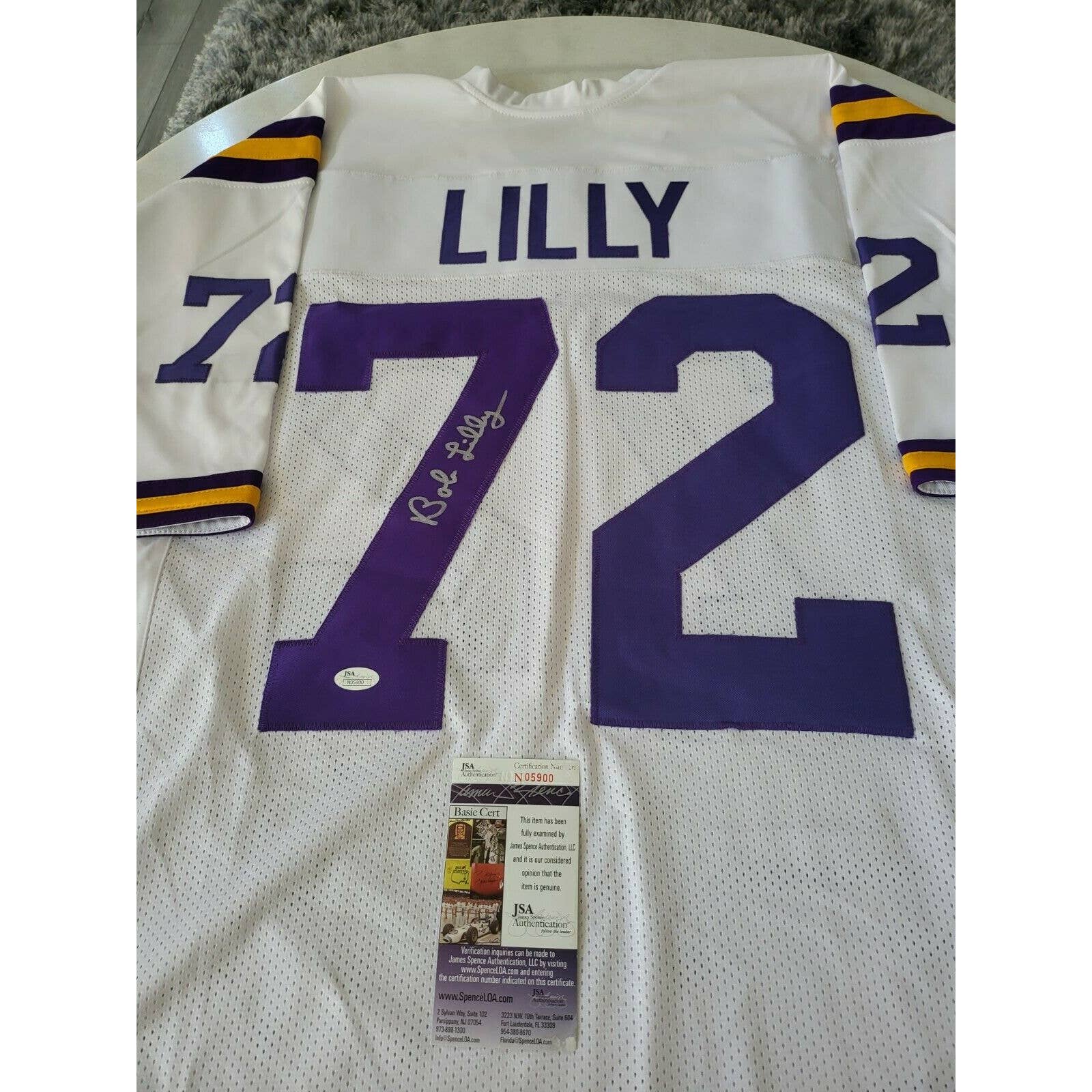 Bob Lilly Autographed/Signed Jersey JSA COA TCU Horned Frogs