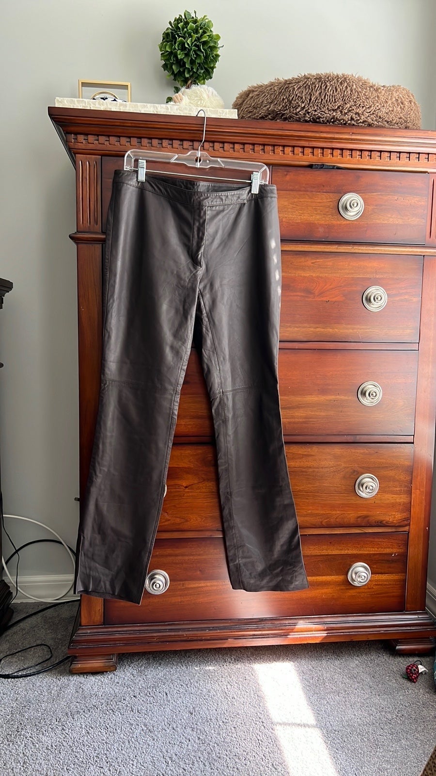 LEATHER bootcut pants