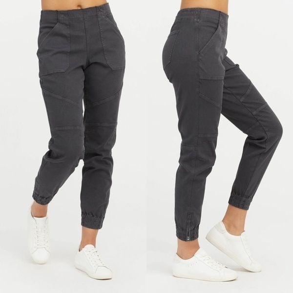 Spanx Stretch Twill Cargo Jogger Medium Blackwash