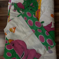 Vintage Barney Twin 90s Comforter and Pillowcase