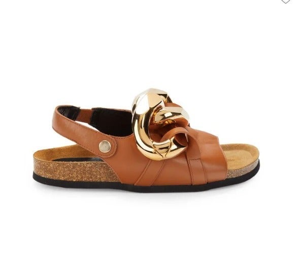 JW ANDERSON Chain Trim Leather Platform Sandals