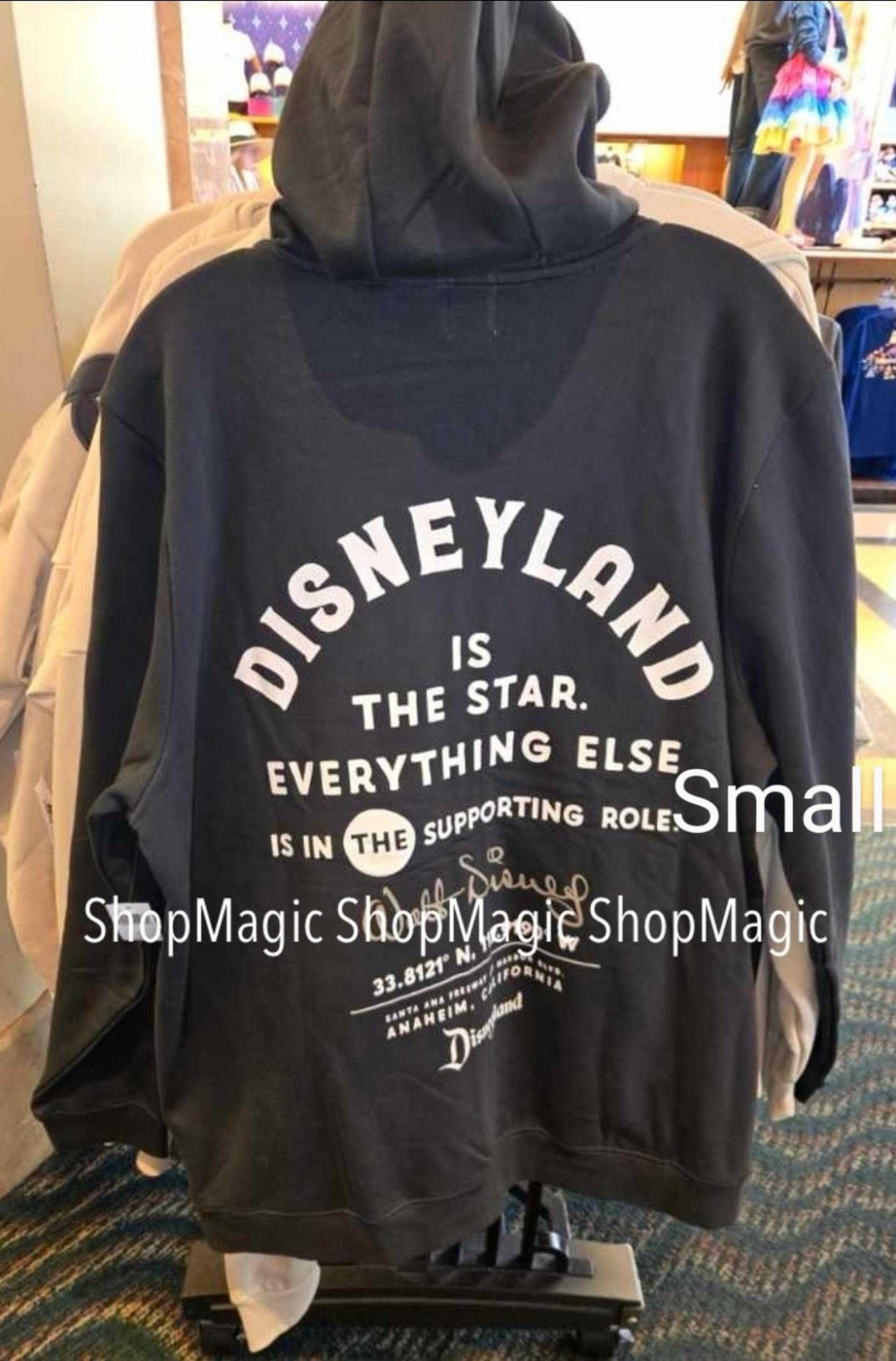 Disney Parks Disneyland 70th Anniversary Black Zip Up Hoodie