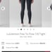 Lululemon Free To Flow 7/8 Tight Size 10