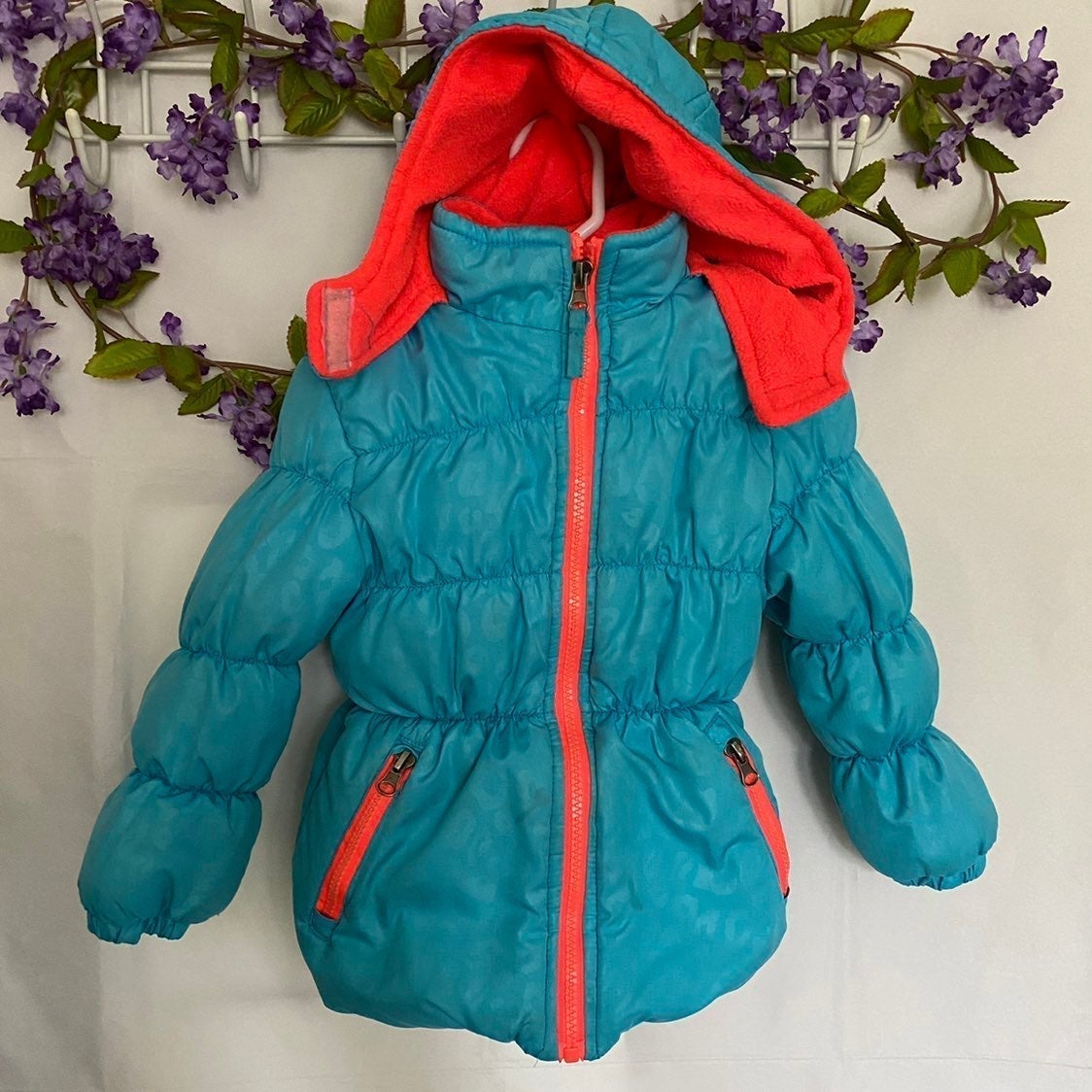 Velvet Chic Little Girls Turquoise Coral