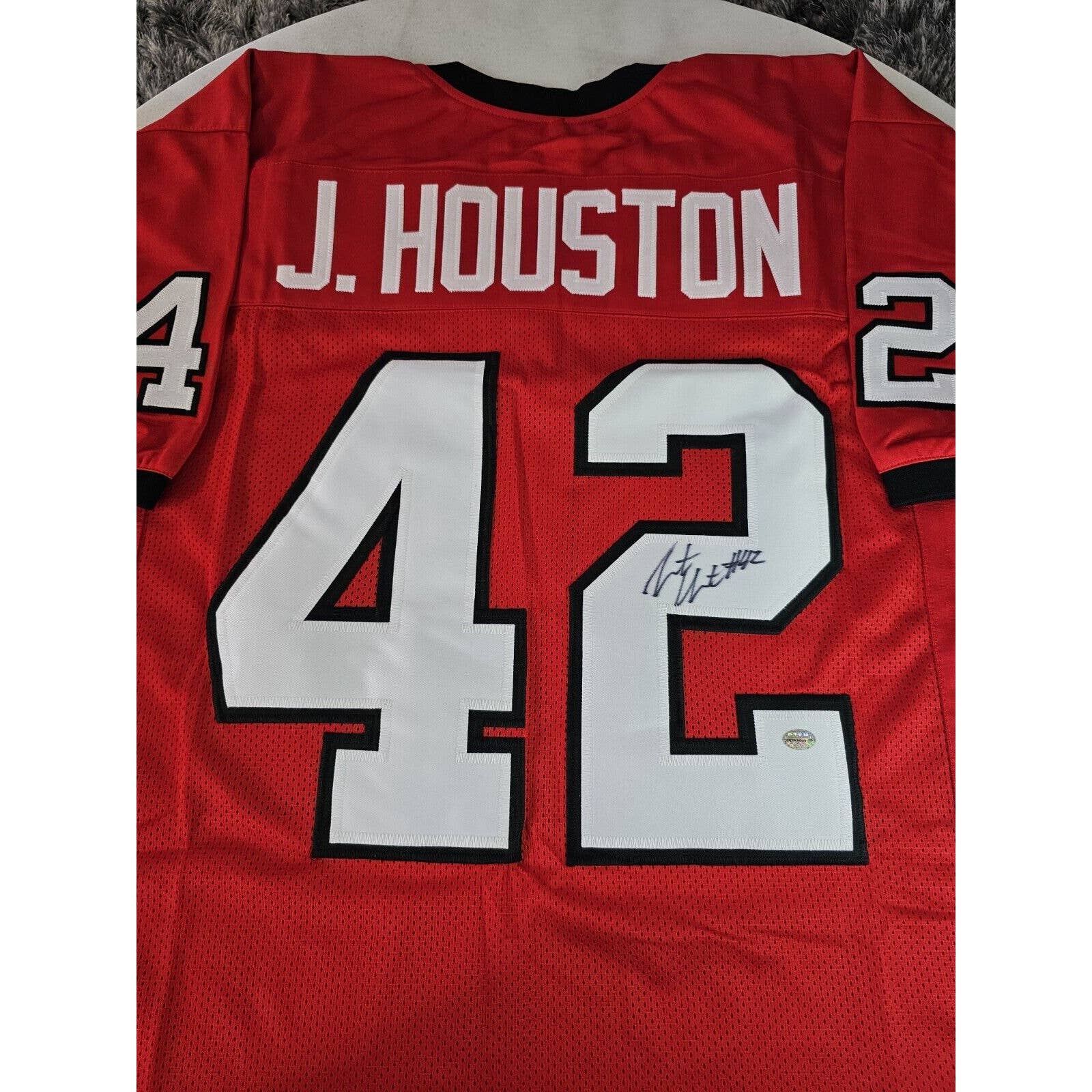 Justin Houston Autographed/Signed Jersey Red Custom Jersey