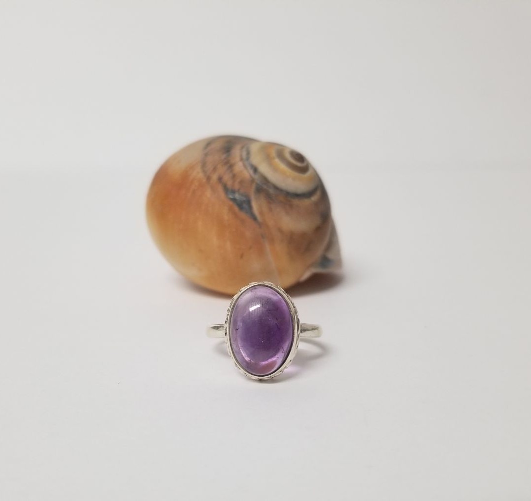 Amythest sterling silver ring -many size