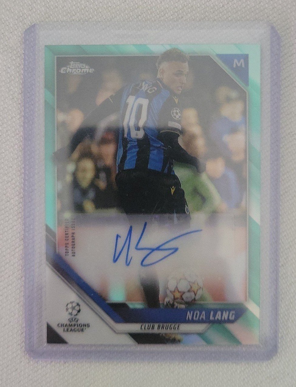 Noa Lang Topps Chrome 2021-2022 UCL Autograph Card