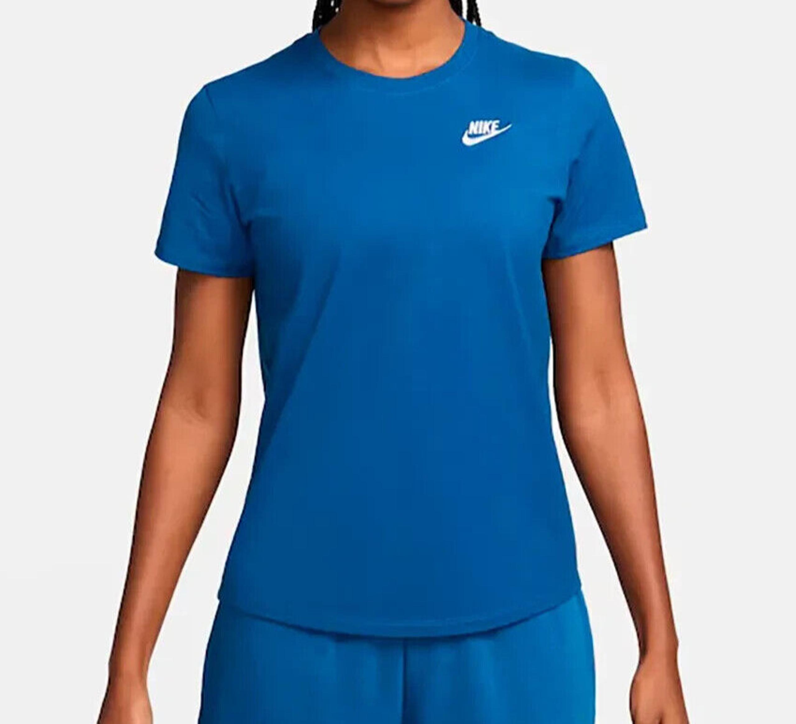$30 Nike Sportswear Club Essentials Women's Blue T-Shirt XL New w Tags