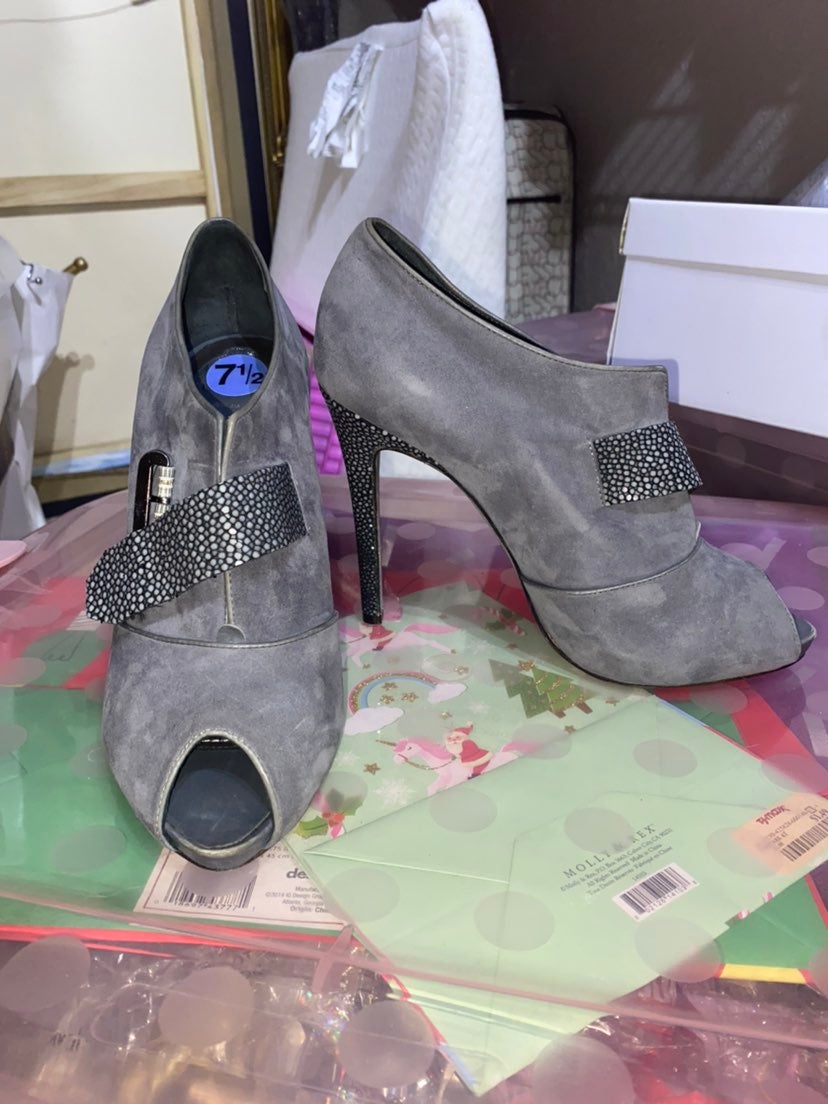 Rene Caovilla heel peep toe booties