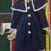 Porcelain Ice Skater doll, in Blue Crushed Velvet Dress - with Skates, 22 tall