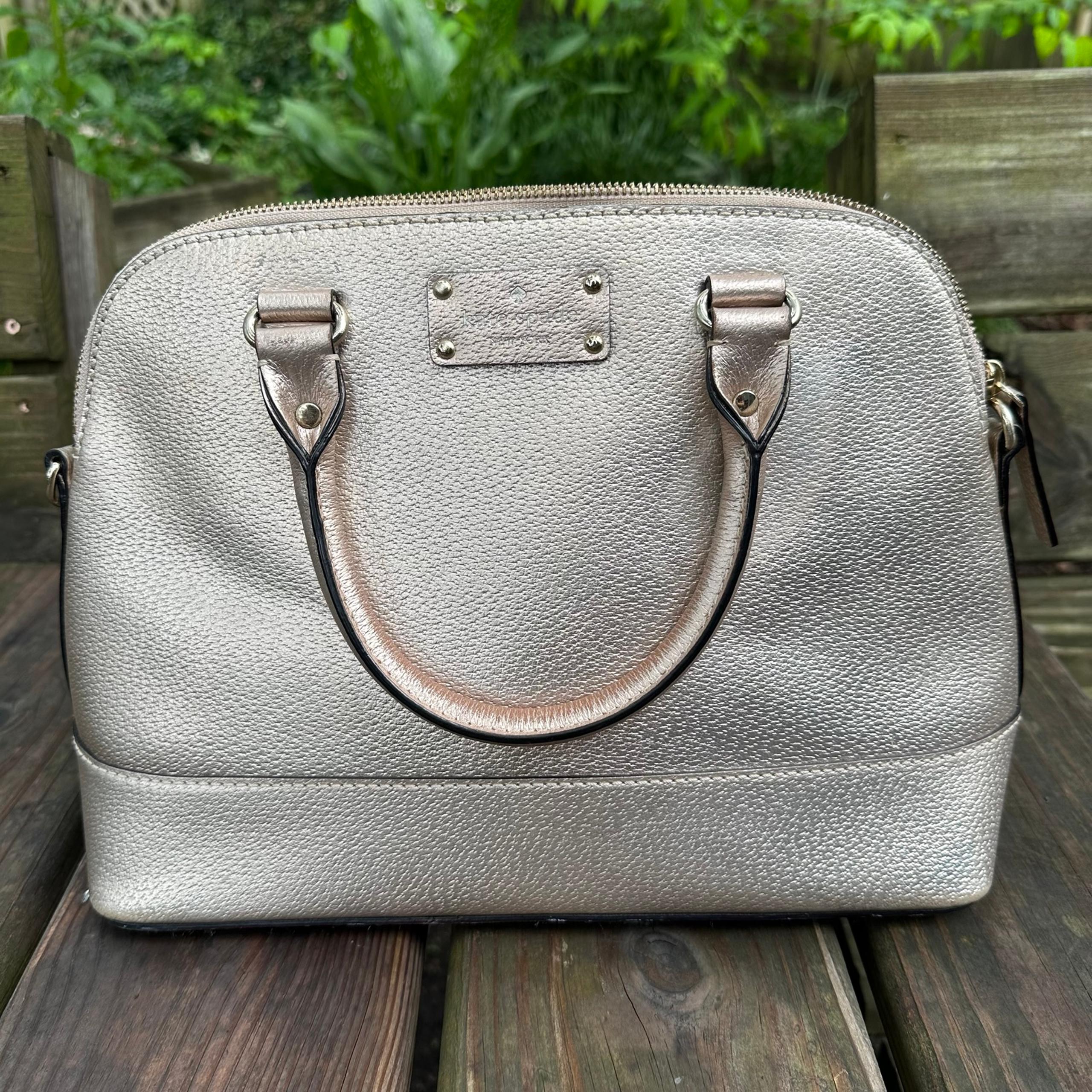 Kate Spade Wellesley Rachelle Satchel Rose Gold Pebbled Leather Handbag