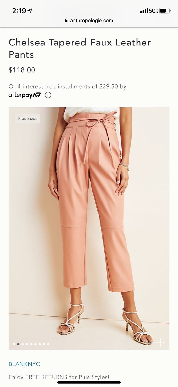 Anthropologie Faux Leather Pants