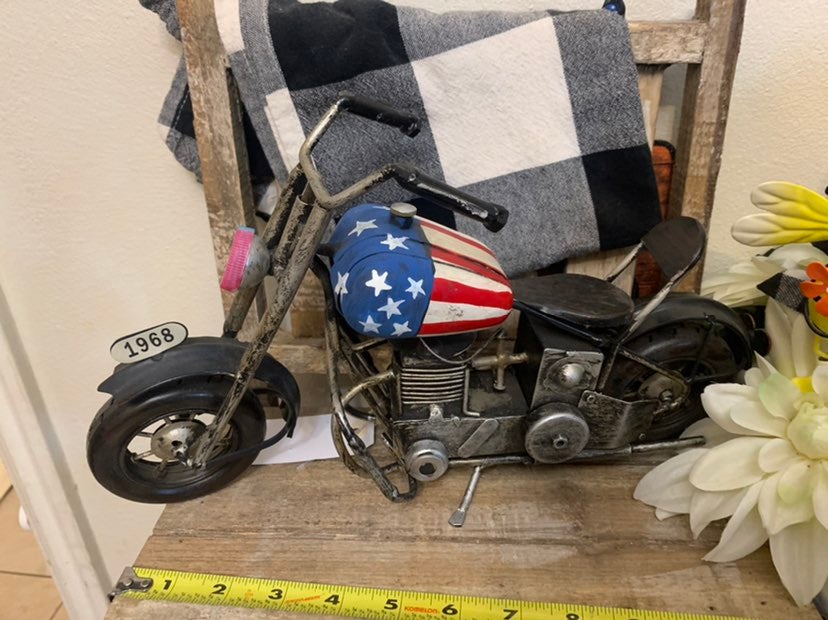 Harley davison motorcycle table top bikers decor fourth of july