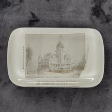 Antique Glass Paperweight World Fair Columbian Exposition 1893 Michigan State