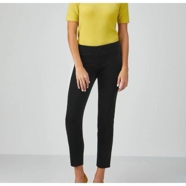 Pure Collection Black Velvet Velour Cropped Trouser Pants Size US 8/10