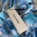 NWT 229 CALVIN KLEIN Blue Zippered Cut Out Ruffle Trim Tie Dye Sleeveless Gown