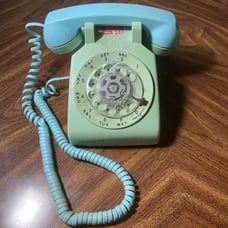 Wester Electric Aqua BLUE CLASSIC ROTARY DIAL DESK PHONE READ Vintage