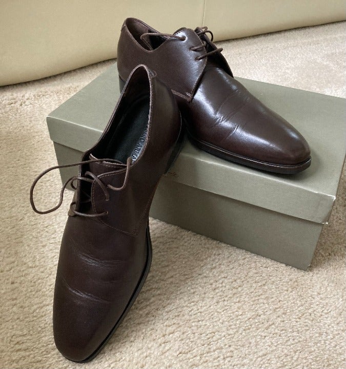 Georgio Armani Brown Leather Oxfords - Formal Dress shoes (Size 40)