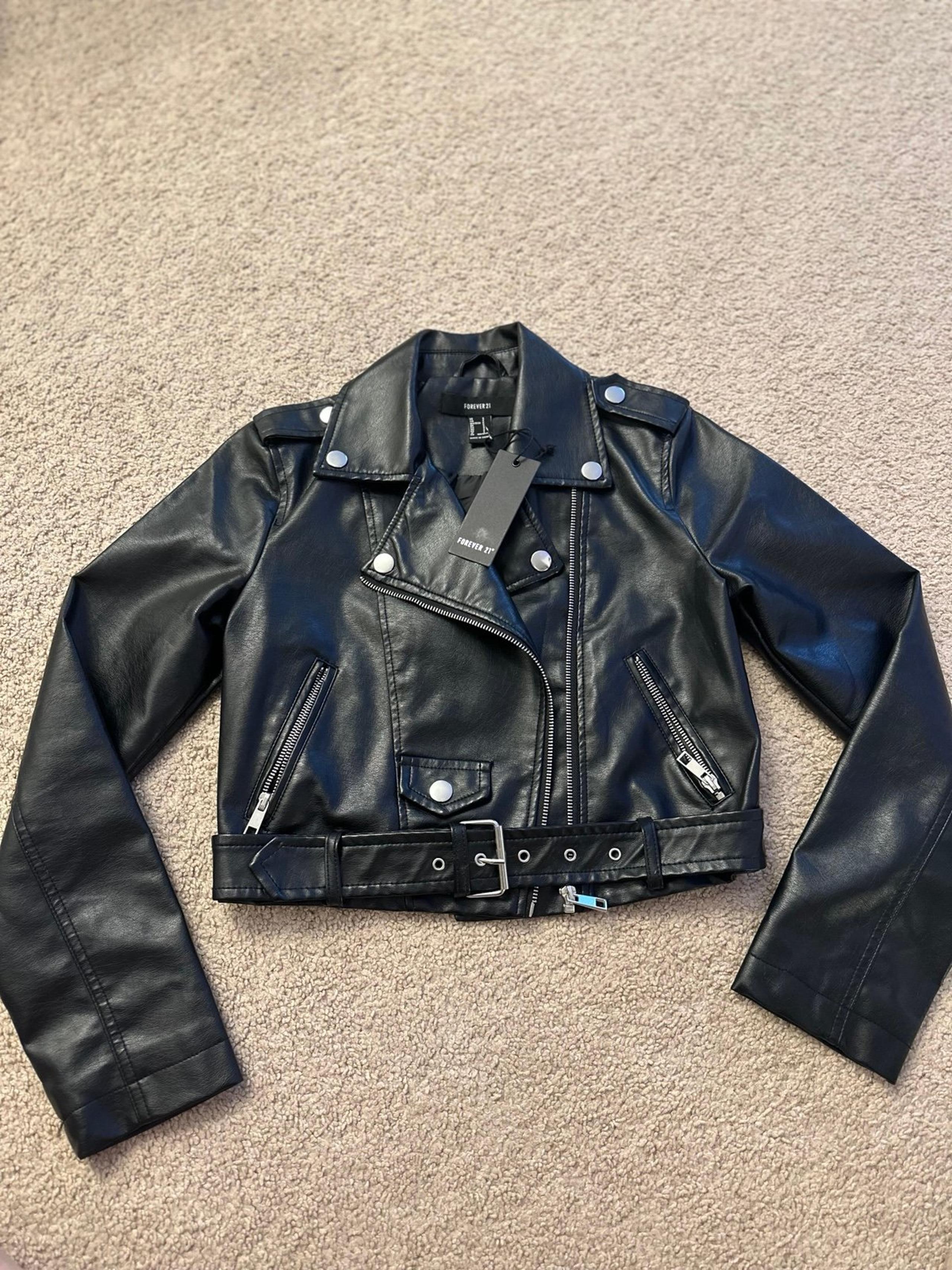 Leather Jacket- Black Forever 21. S/XS.