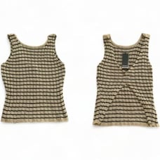 Monrow Linen Sweater Mini Tank Ecru/Black Stripe Extra Small