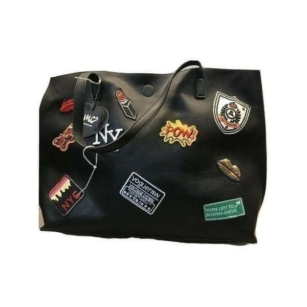 NEW IMOSHION Black Floral Handbag Tote Purse VEGAN