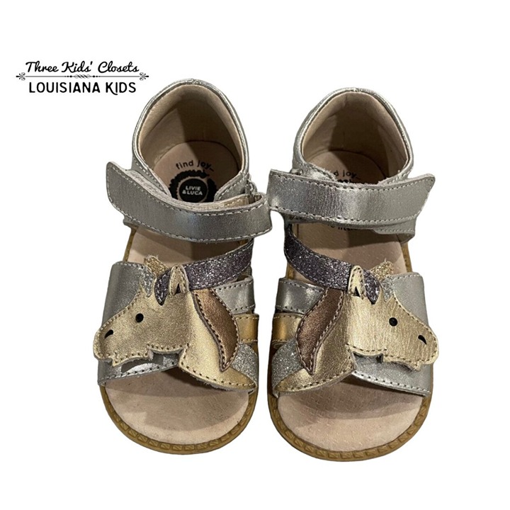 Livie & Luca 8M Metallic Leather Unicorn Sandals