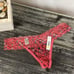 Sophie B Pink Black & White Floral Print Sheer Thong Panty NEW M