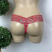 Sophie B Pink Black & White Floral Print Sheer Thong Panty NEW M