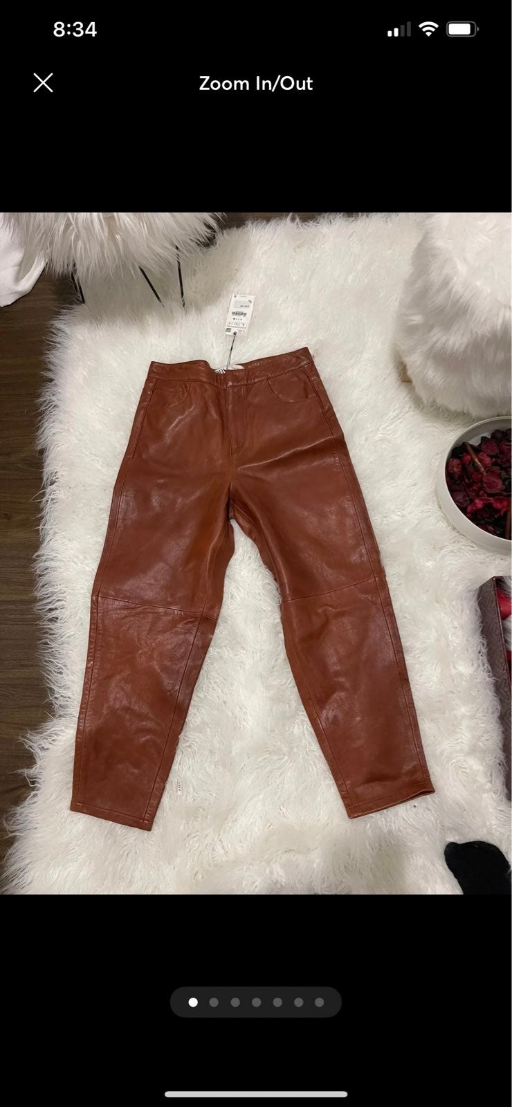 Zara real 100% leather pants