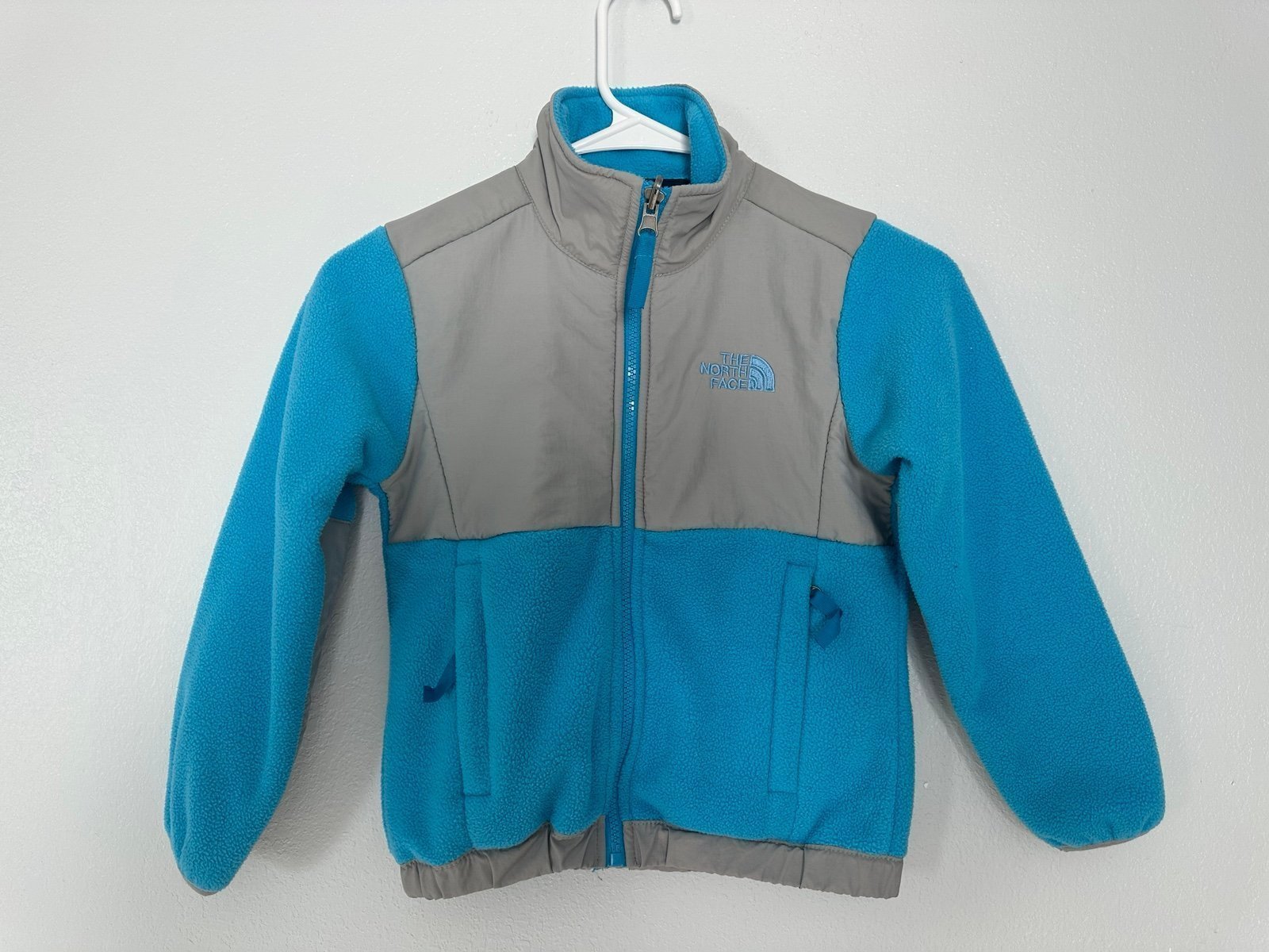 The North Face Girls Youth XS 5 Zip Jacket Blue Fleece Polartec Full Zip