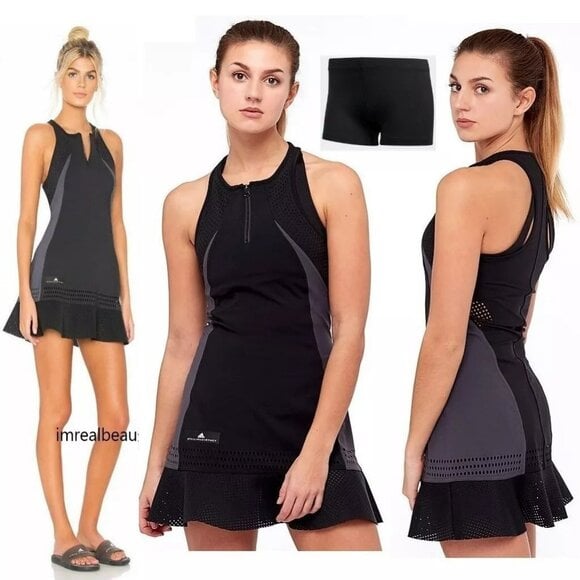 Nwt Adidas Stella McCartney Tennis Dress w/ BRA + SHORTS w/ ZIPPER skirt S Small