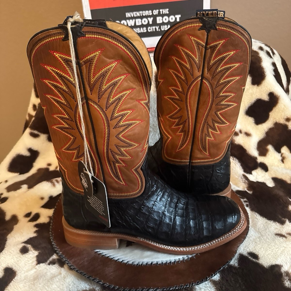 Hyer Big Bow Black Belly Cainman 13 Cowboy Boot