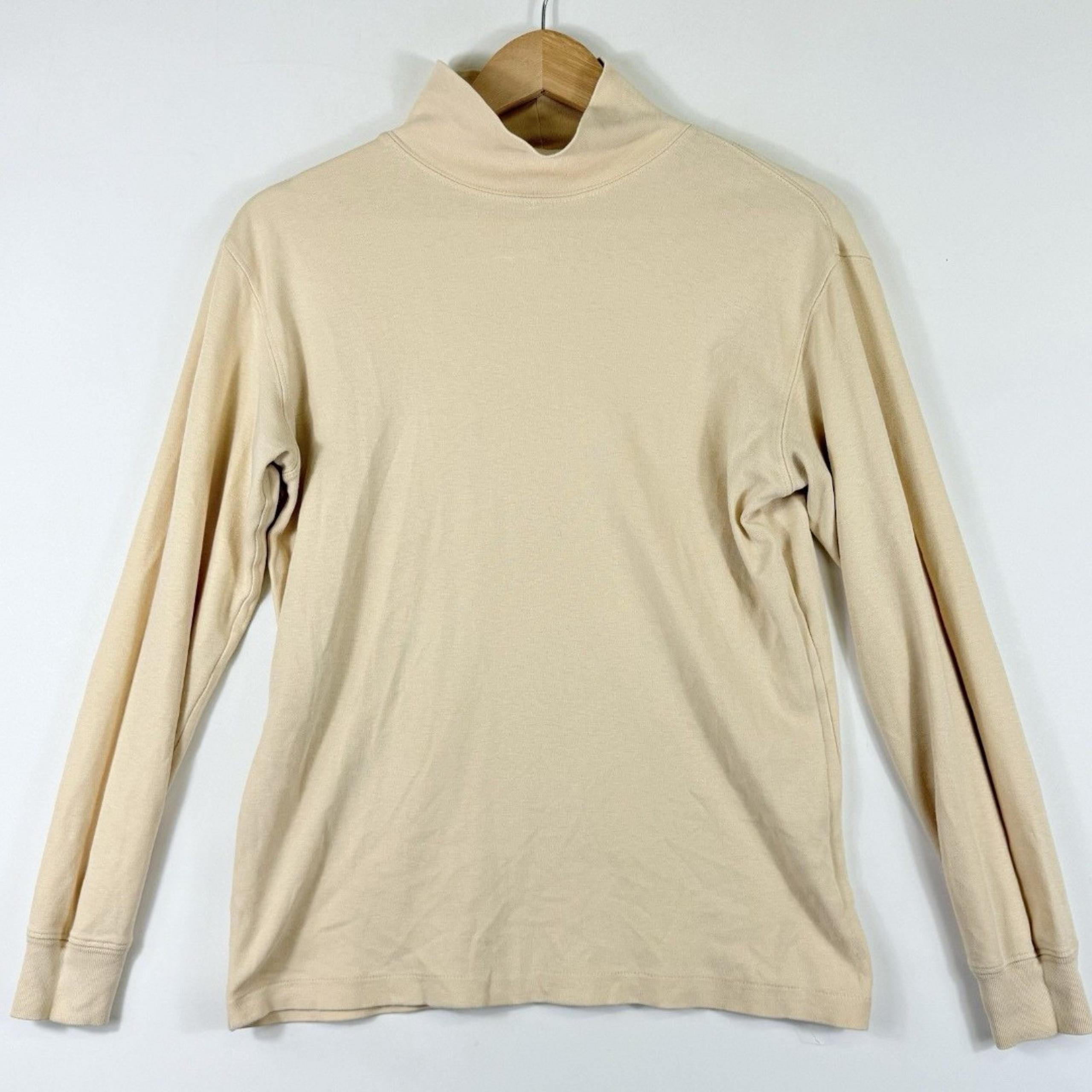 Vintage J. Crew Outfitters Womens Small Cream 100% Cotton Turtleneck Shirt Top
