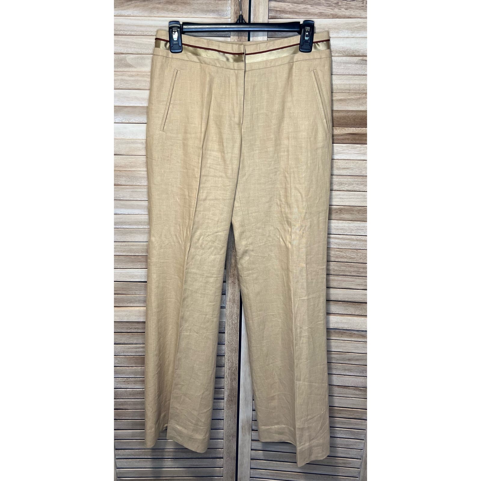 Anthropologie Elevenses Wide-Leg Linen Trousers sz 4 | Y2K