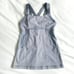 Lululemon Chaturanga Tank Top Women Blue Heathered Fossil Racerback Built-In Bra