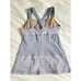 Lululemon Chaturanga Tank Top Women Blue Heathered Fossil Racerback Built-In Bra