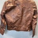 Wilsons Maxima Jacket Brown Leather Collared Button Pockets Lined Size L A32