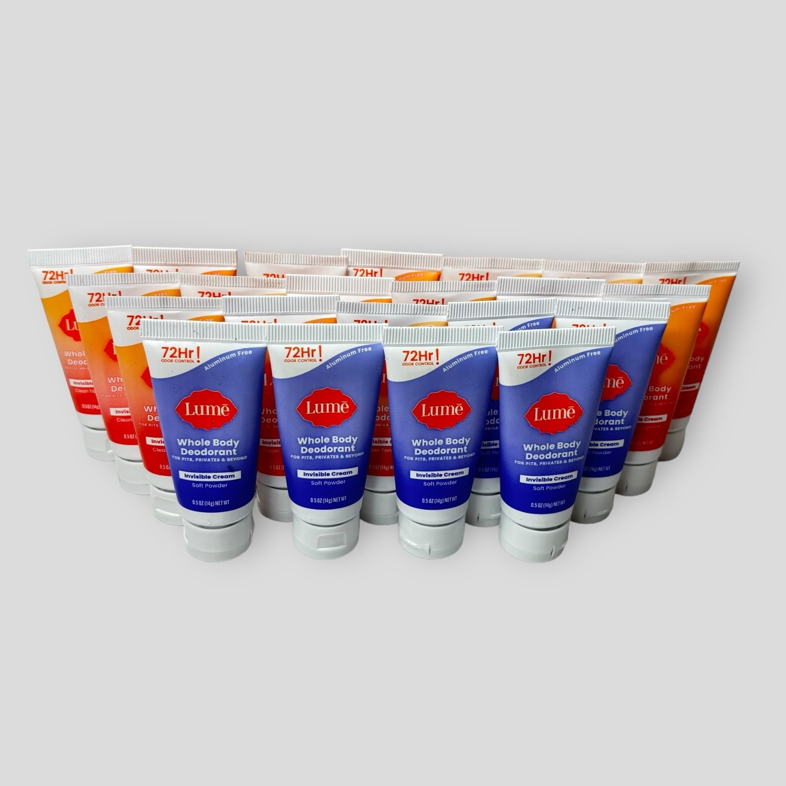 Lume Mini Travel Size 0.5 Oz Invisible Cream Whole Body Deodorant Lot of 22