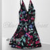 Torrid Black Floral Wireless Mid Lace Trim Swim Dress Swimsuit 2X 18 20