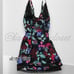 Torrid Black Floral Wireless Mid Lace Trim Swim Dress Swimsuit 2X 18 20