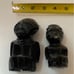 Two Two carved pieces of obsidian
