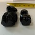 Two Two carved pieces of obsidian