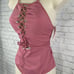 NWT Perla Negra Mauve Crisscross Deep V One piece suit Swimwear Women’s M