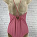 NWT Perla Negra Mauve Crisscross Deep V One piece suit Swimwear Women’s M
