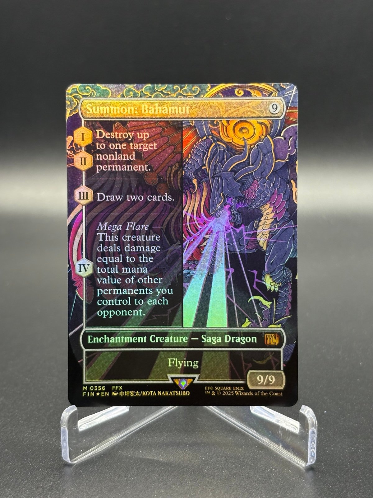 Summon: Bahamut (Borderless) (Foil) - FINAL FANTASY (FIN) MTG