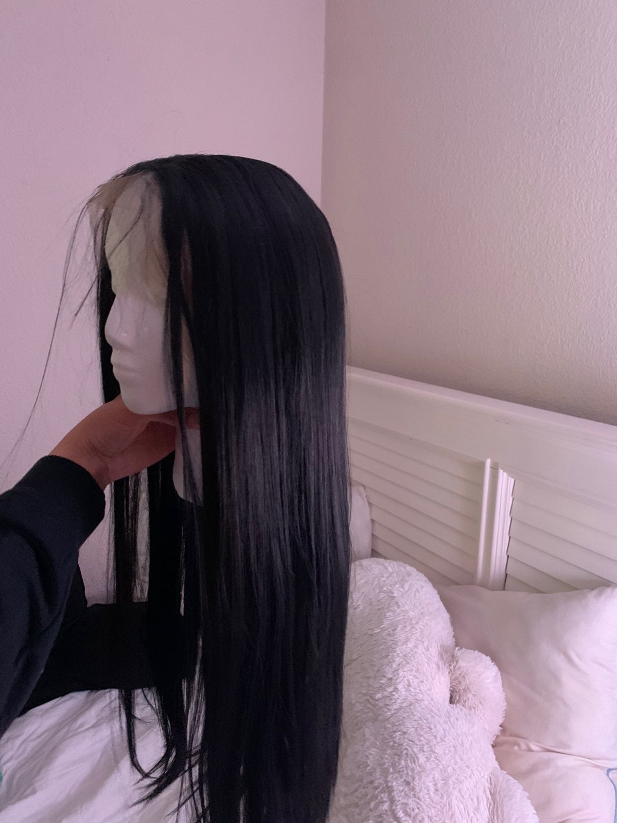 black 24 inch 360 lace front wig